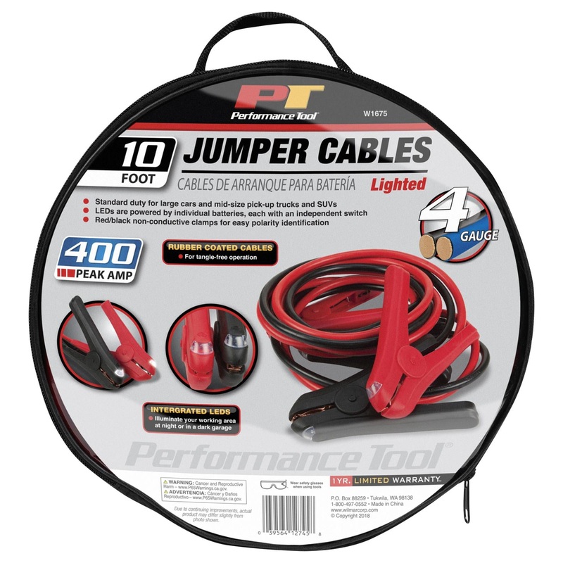 Performance Tool Led Lighted Jumper Cables