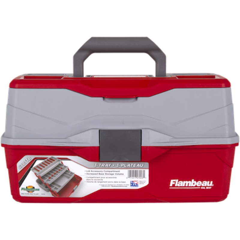 Flambeau Flambeau 3 Tray Red Gray Tackle Box