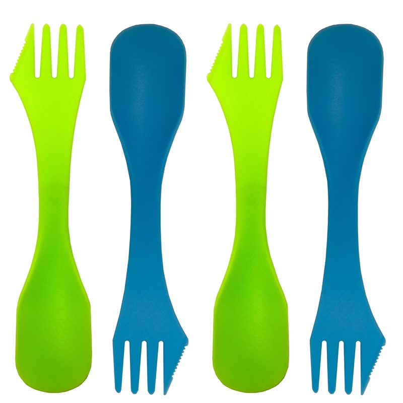 Stansport Lightweight Plastic 3-In-1 Sporks 4-Pack