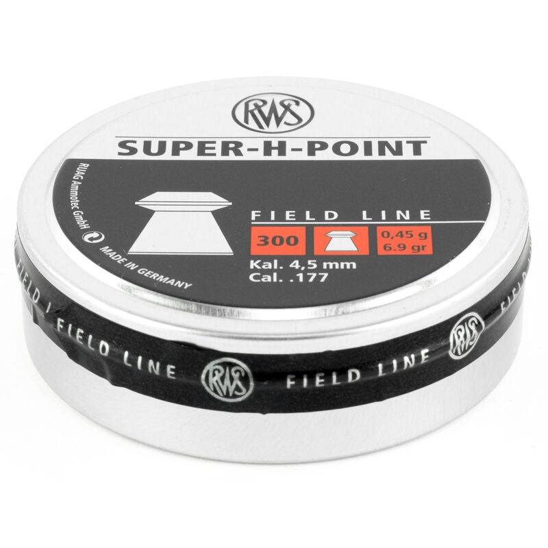 Rws Super H Point Field Line Air Gun Pellets .177 Caliber 6.9 Grain Super H Point Lead Pellet 300 Round Tin