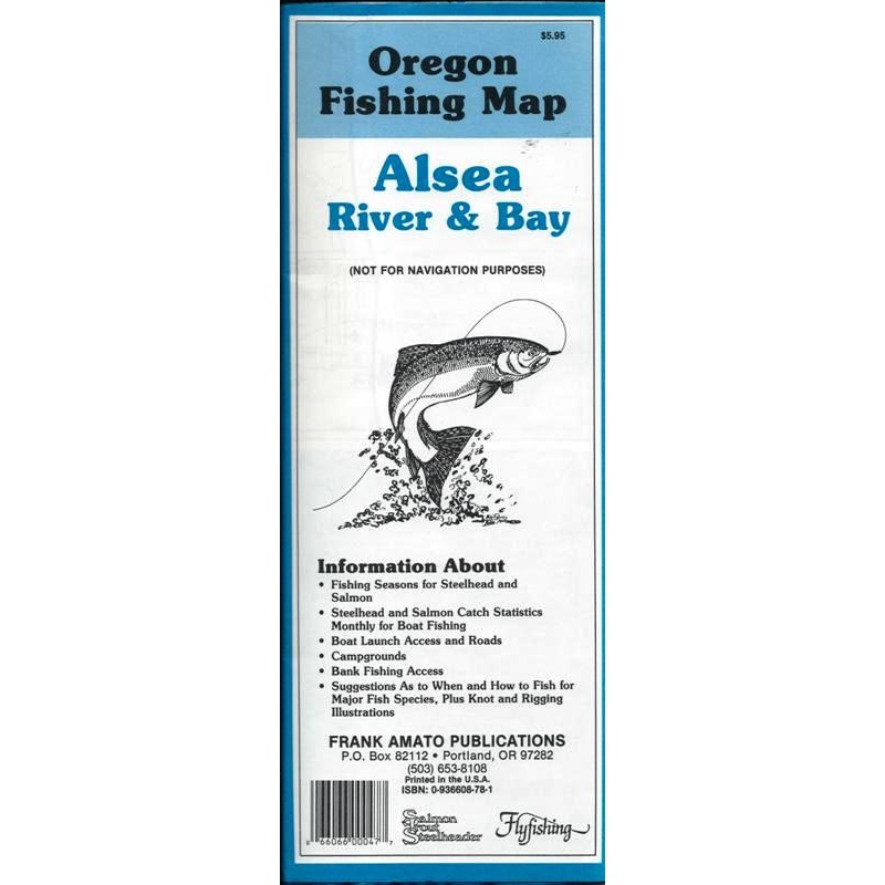 Oregon Fishing Map Alsea River & Bay Map By Frank Amato Publications