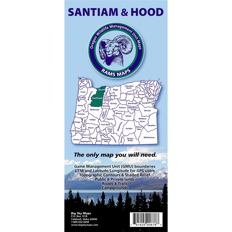 Big Sky Maps Santiam/Hood Gmu Map