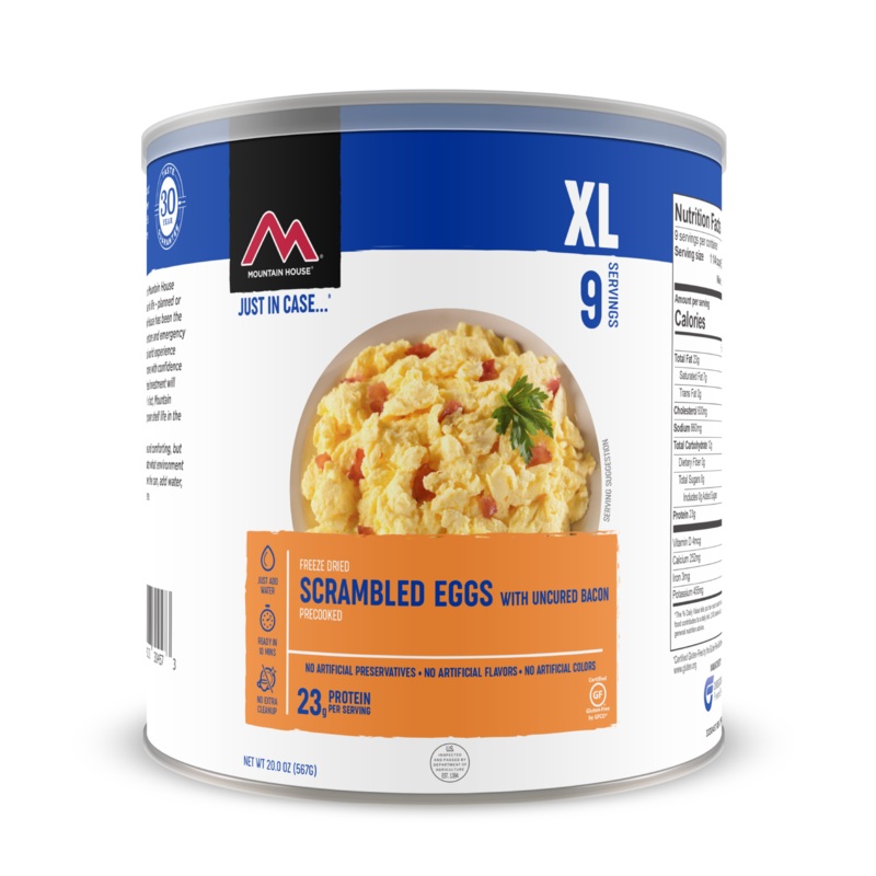 Mountain House Scrambled Eggs With Bacon Can