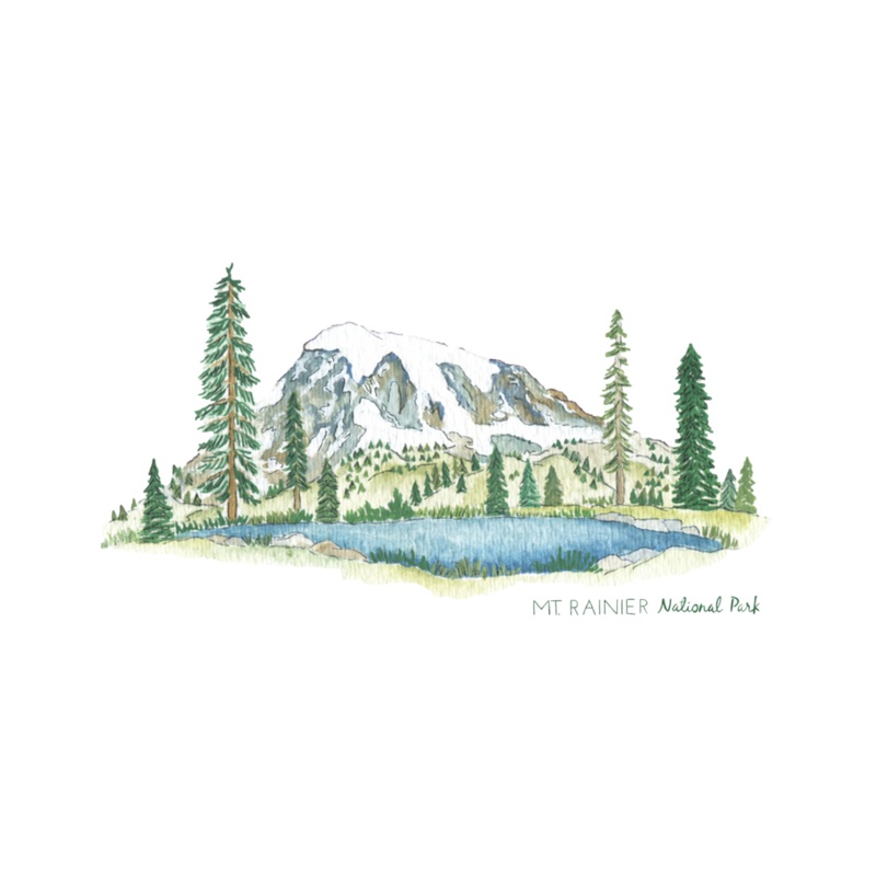 Erin Vaughan 2022 National Park Print Mt Rainier