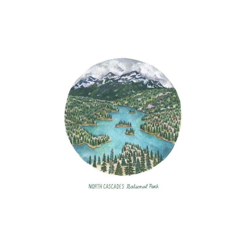 Erin Vaughan 2022 National Park Print North Cascades Cir