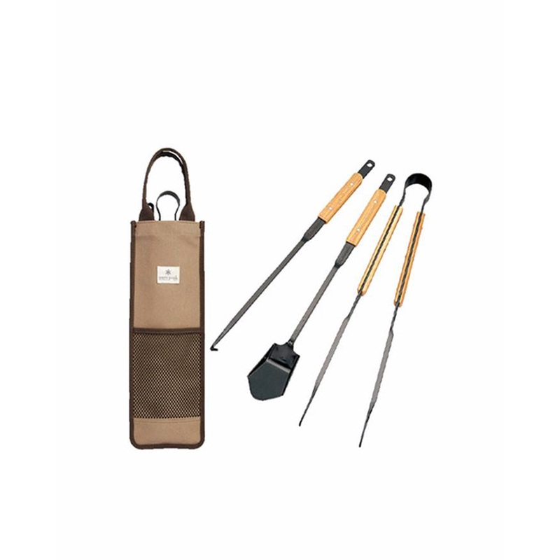 Snow Peak Fire Tool Set (Tong, Shovel, and Hook)