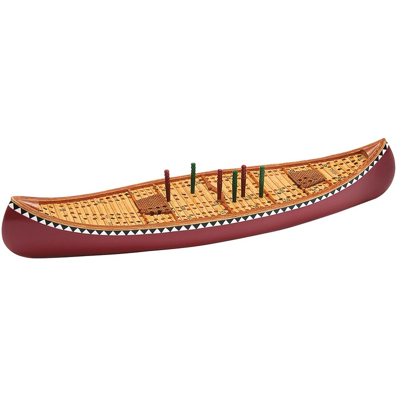 Outside Inside Canoe Cribbage Board