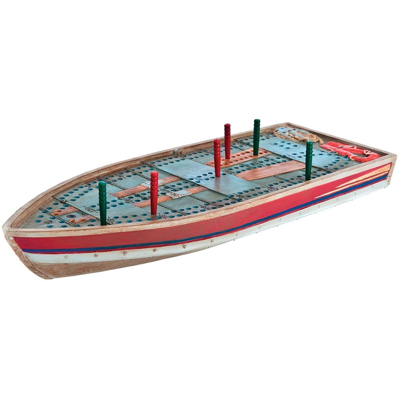 Outside Inside Tin Boat Cribbage Board