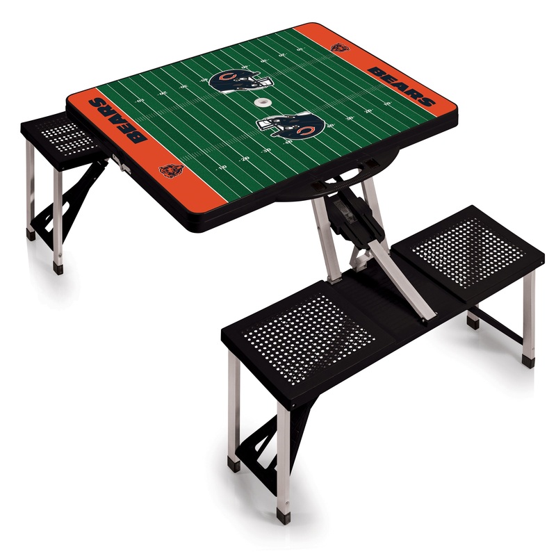 Chicago Bears Football Field - Picnic Table Portable Folding Table with Seats