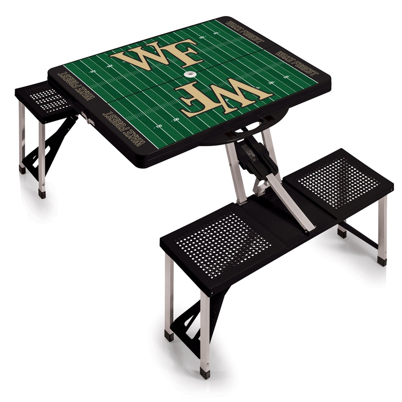 Wake Forest Demon Deacons Football Field - Picnic Table Portable Folding Table with Seats