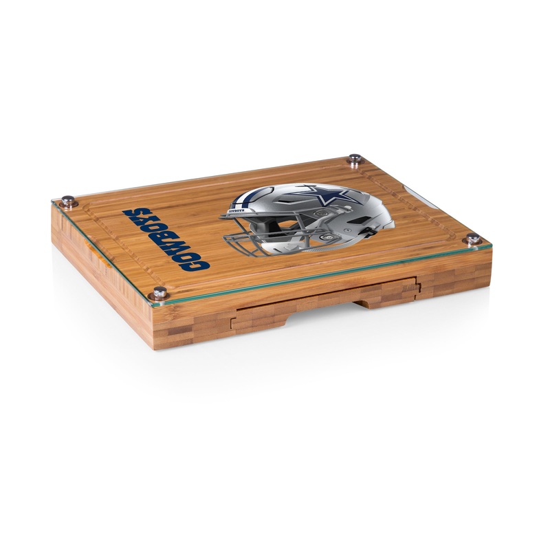 Dallas Cowboys - Concerto Glass Top Cheese Cutting Board & Tools Set