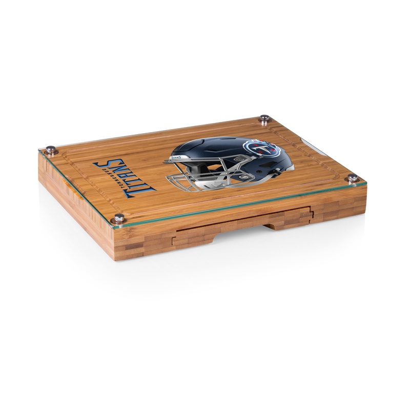 Tennessee Titans - Concerto Glass Top Cheese Cutting Board & Tools Set