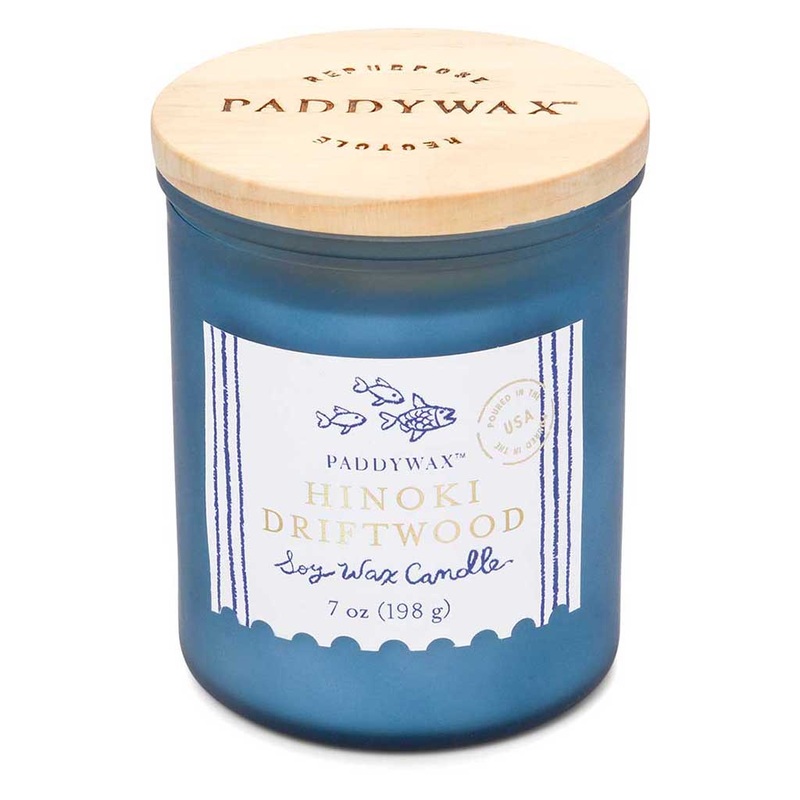 Coastal Glass Candle | Hinoki Driftwood