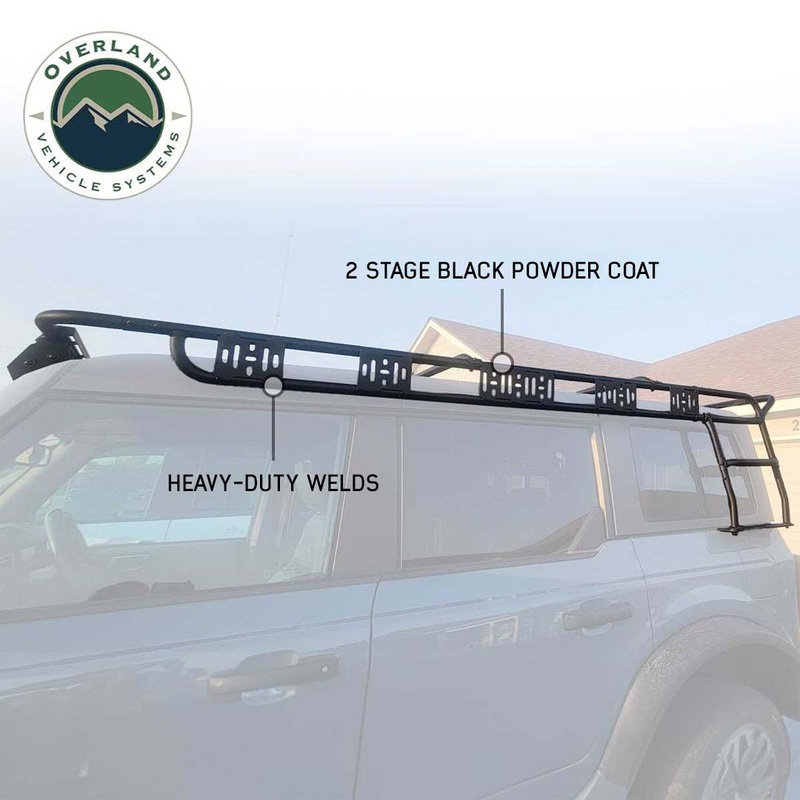 Ford Bronco Overland Rack System With Integrated Step and Light Bar Mount