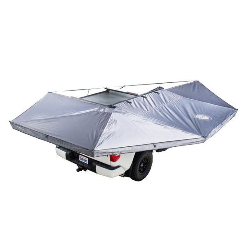 XD Nomadic 270 - Awning W/Lights & Black Out , Passenger Side, Grey Hex, Black Trim & Black Travel Cover - No Brackets, No Hardware