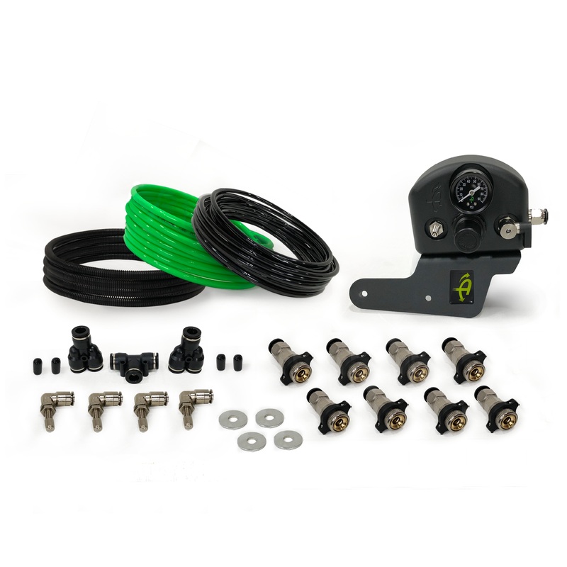 4 Tire Inflation System - Engine Mount With Box, Fittings, Hoses & Storage Bag - Black