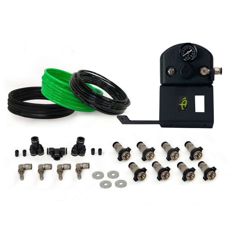 4 Tire Inflation System - Tacoma Engine Bay Mount With Box, Fittings, Hoses & Storage Bag - Black
