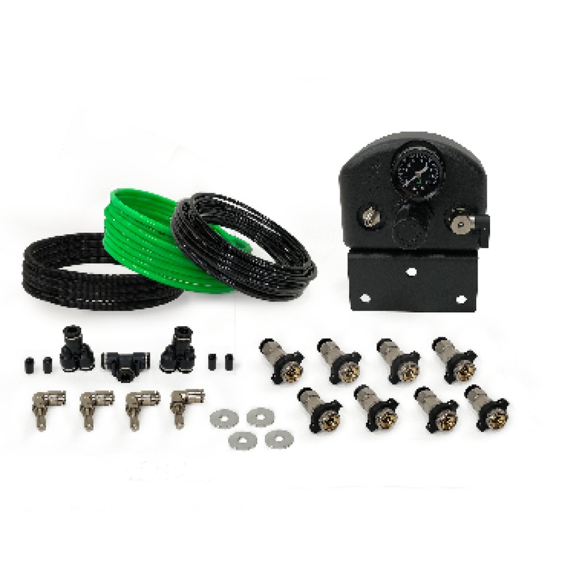 4 Tire Inflation System Universal With Box, Fittings, Hoses & Storage Bag - Black