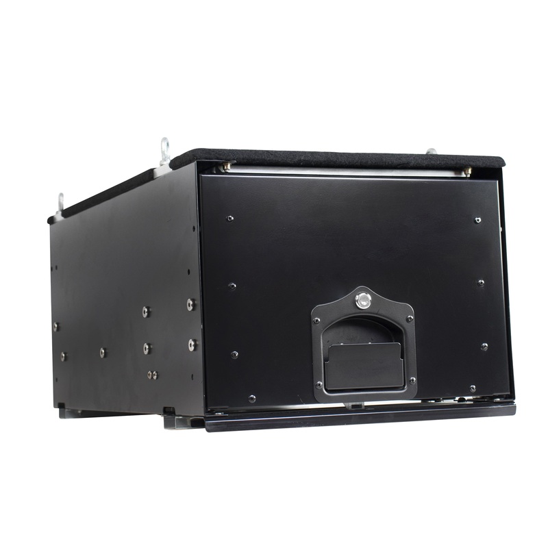 Cargo Box With Slide Out Drawer - Black Powder Coat