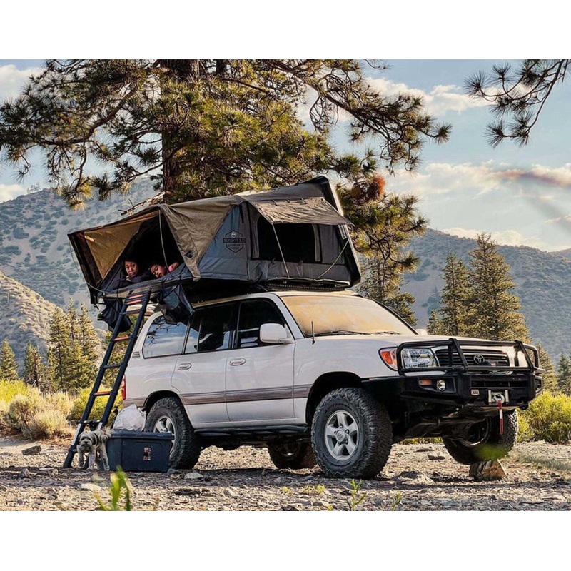 HD Bushveld 2 - Cantilever Hard Shell Roof Top Tent, 2 Person, Grey Body & Green Rainfly