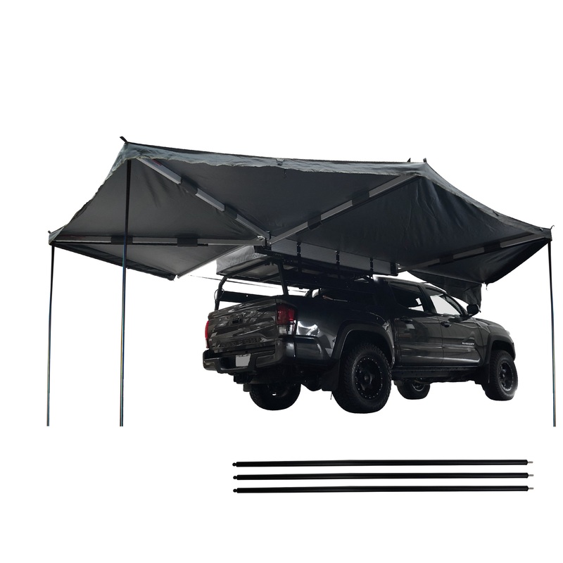 HD Nomadic 270 - Awning, Driver Side, Grey Body, Green Trim & Black Travel Cover  - No Brackets, No Hardware, No Accessories