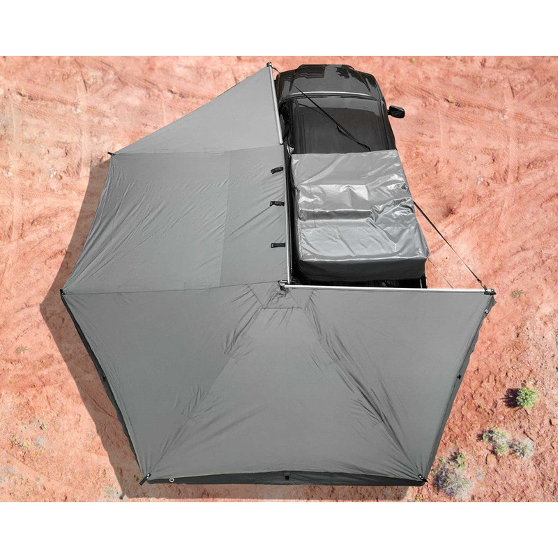 HD Nomadic 270 - Awning, Wall 1, 2 & 3, Driver Side, Grey Body, Green Trim & Black Travel Cover