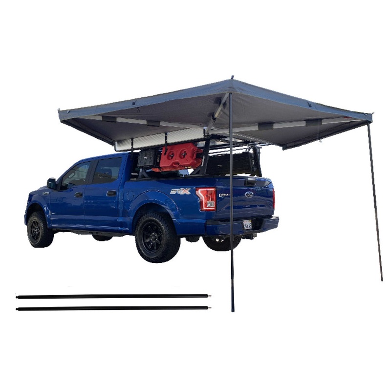 HD Nomadic 270 LT - Awning, Driver Side, Grey Body, Green Trim W/Black Travel Bag