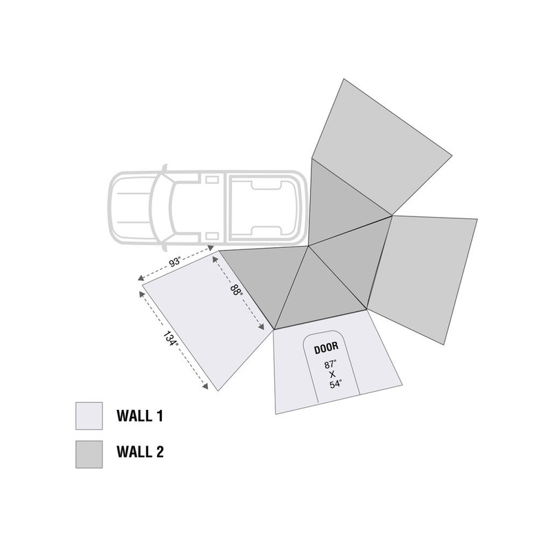 HD Nomadic 270 LT - Awning Wall 1, Driver Side, Grey Body, Green Trim W/Storage Bag