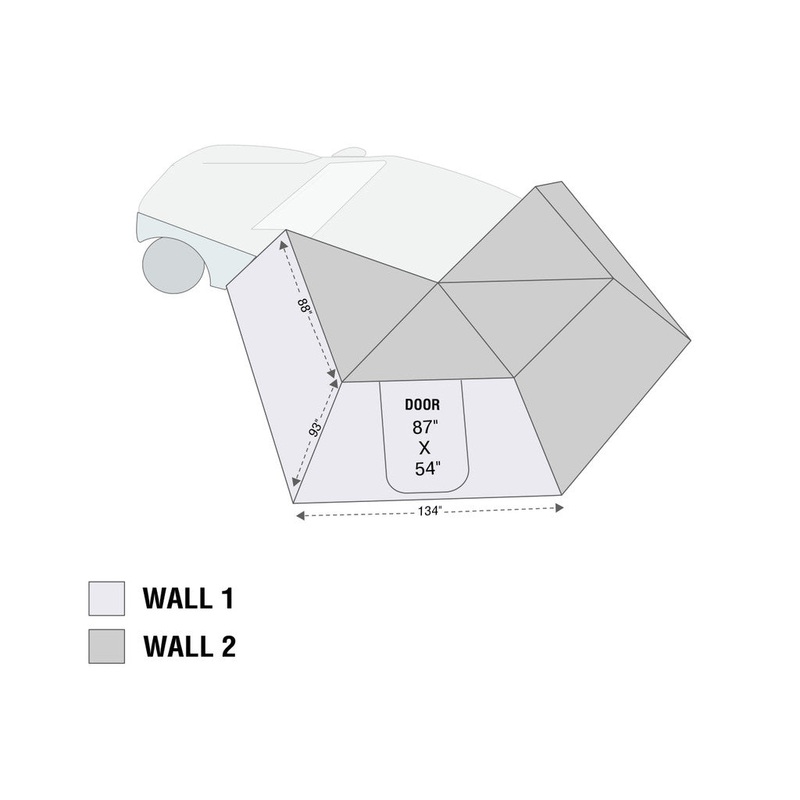 HD Nomadic 270 LT - Awning Wall 2, Driver Side, Grey Body, Green Trim W/Storage Bag