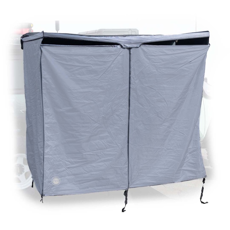 HD Nomadic Shower - Quick Deploying Double Shower, 42" x 84", Grey Body, Green Trim W/Black Travel Bag