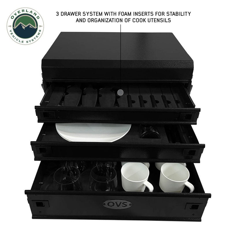 Overland Kitchen Kit - 39 Piece Utensil, Aluminum Storage Box With Custom Cut Foam