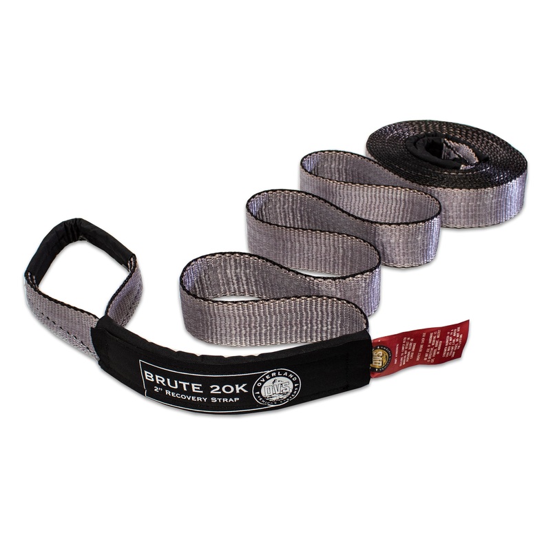 Tow Strap 20,000 lb. 2" x 30' Gray With Black Ends & Storage Bag
