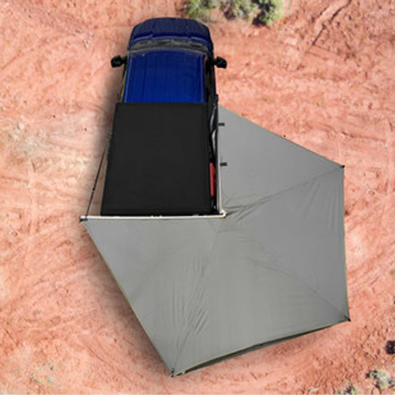 Nomadic 270 LT Awning - Passenger Side 270 Degree Awning - Dark Gray With Black Travel Cover (In-Store)