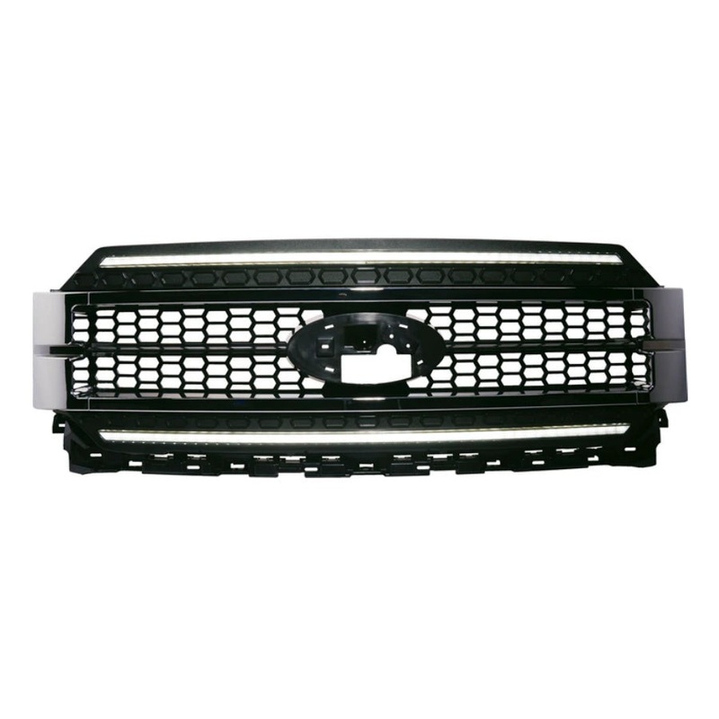 2001-23 Ford F150 OLM Infinite Series LED Grille - Paintable Black W/White DRL
