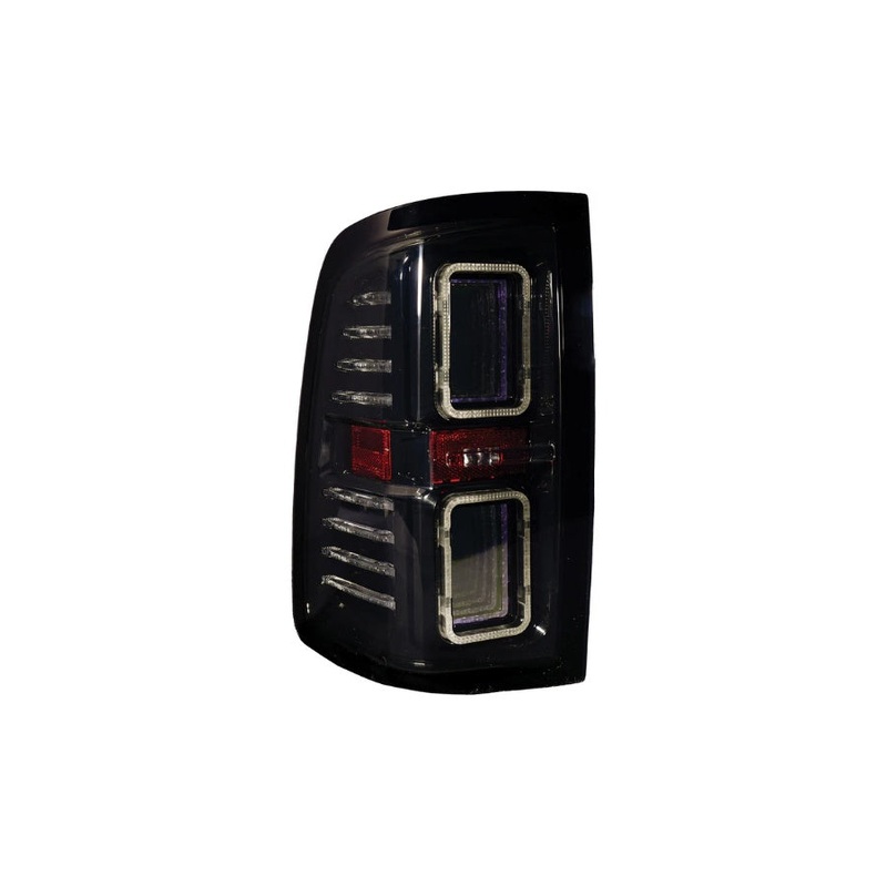 2009-18 Ram OLM Infinite Series Tail Lights - Smoked/Smoked DRL