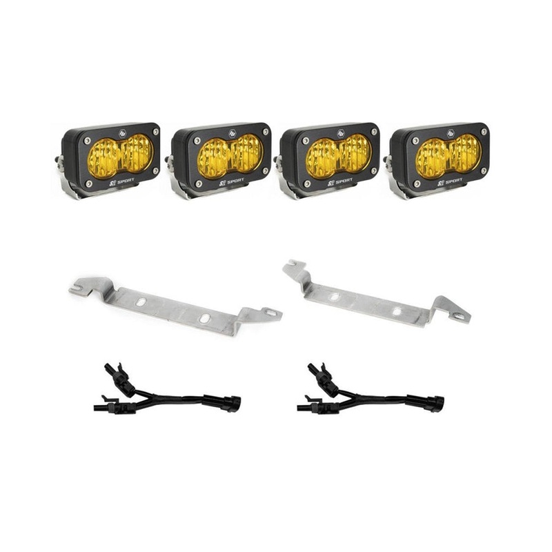 2022+ Toyota Tundra Baja Designs S2 Sport Dual Fog Pocket Light Kit, Wide Cornering/Amber