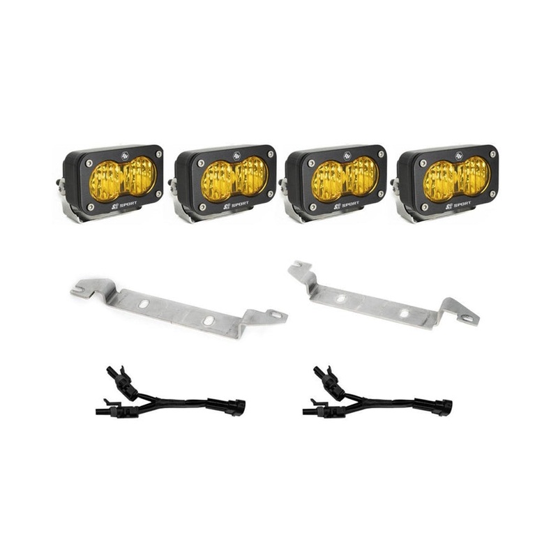 2024+ Toyota Tacoma Baja Designs S2 Sport Dual Fog Pocket Light Kit, Wide Cornering/Amber