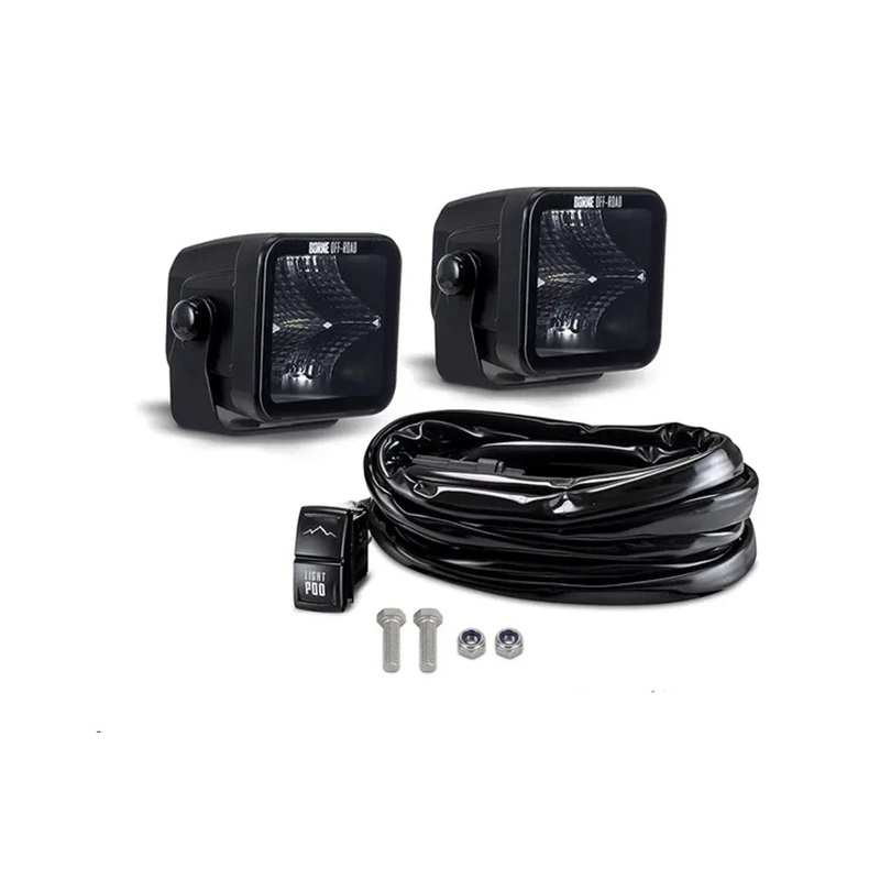 Borne Off-Road Light Pod Kit, Flood - 3x3