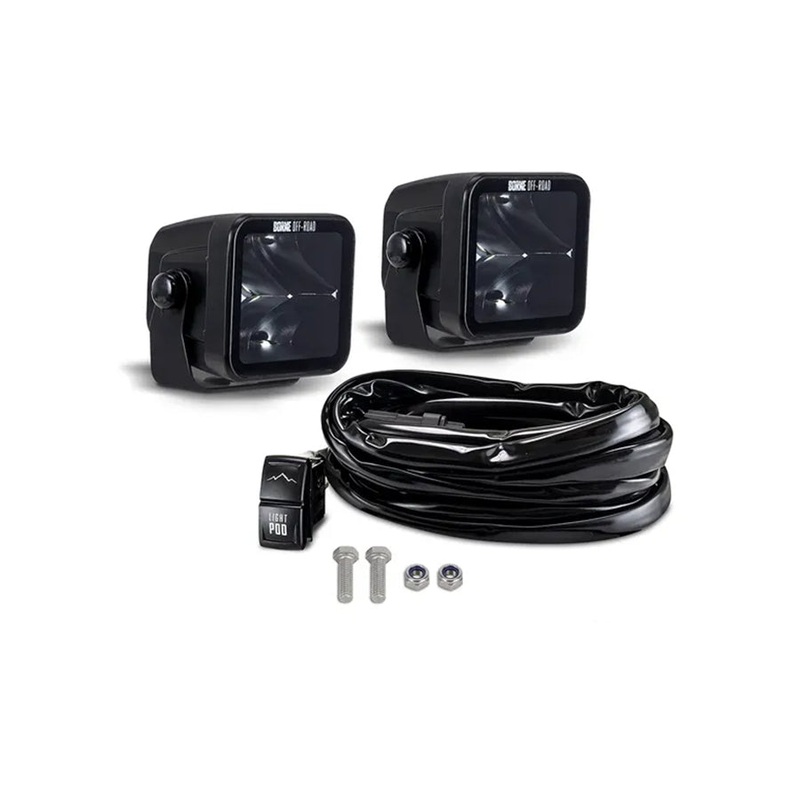 Borne Off-Road Light Pod Kit, Spot - 3x3