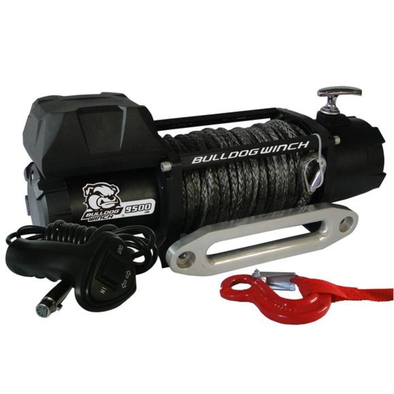 Bulldog Winch 9,500lb Winch w/ 100ft Synthetic Rope