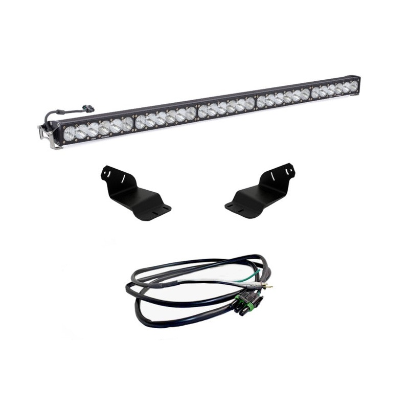 2021+ Ford Bronco Baja Designs Onx6+ 50in w/ Uplifter Roof Mount Light Bar Kit