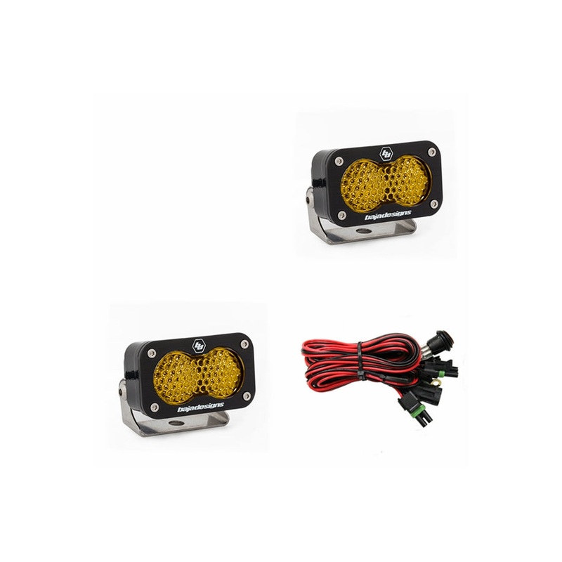 Baja Designs S2 Pro Flood LED Lights, Amber - Pair