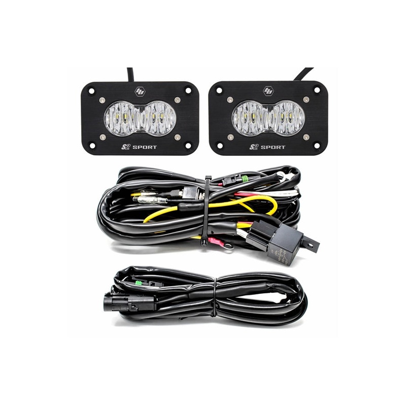 Baja Designs S2 Sport LED Wide Cornering Flush Mount Backup Kit, Pair