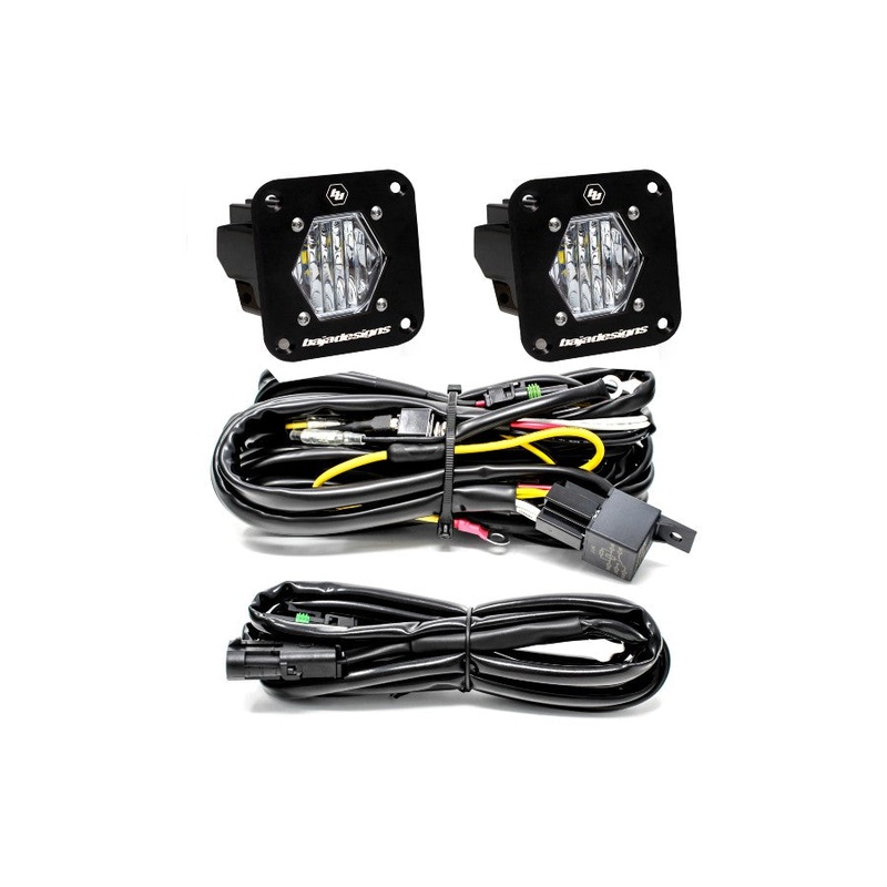 Baja Designs S1, Pair, Wide Cornering LED, Flush Mount, Backup Kit