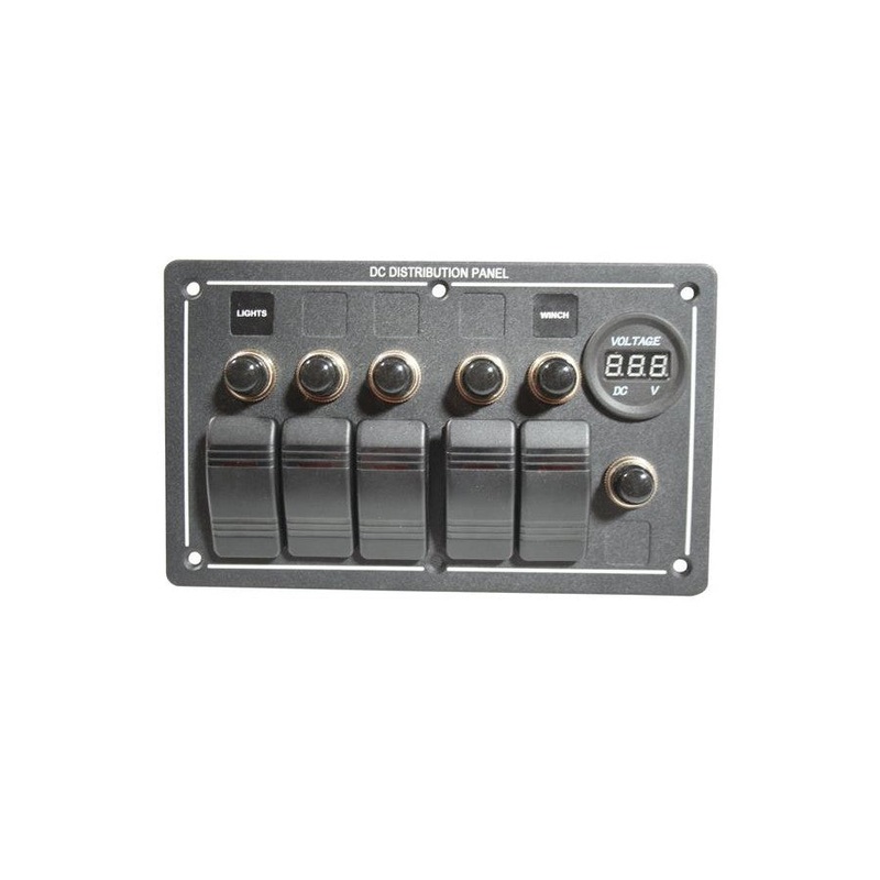 Bulldog Winch 5-Switch Panel w/ Voltage Meter