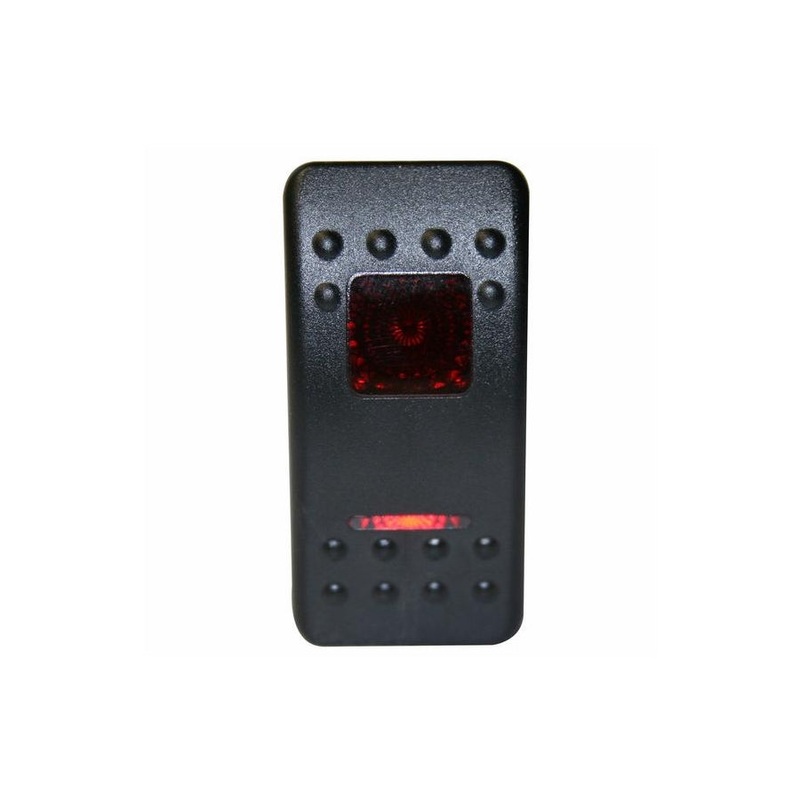 Bulldog Winch Momentary Rocker Switch - 3-Pin - RED