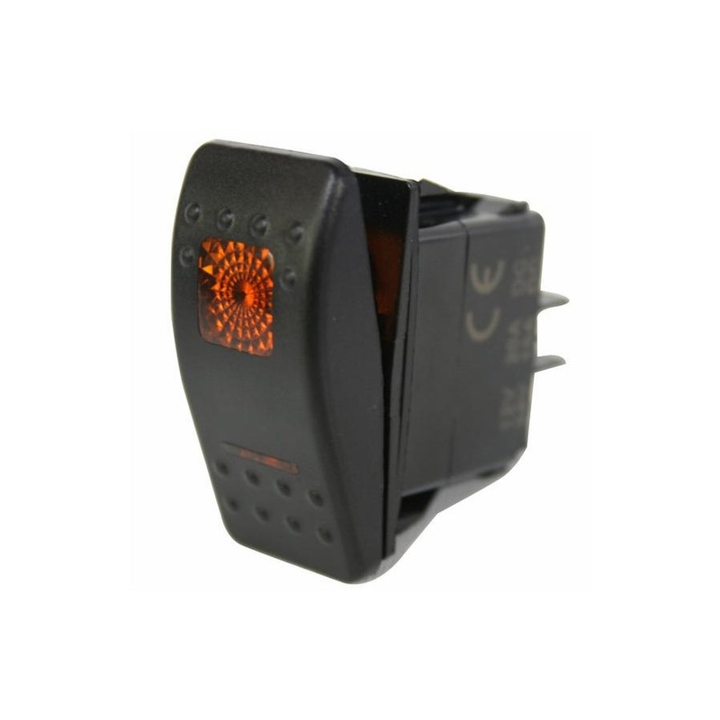 Bulldog Winch Rocker Switch-ON/OFF 5-Pin - Orange (Amber)