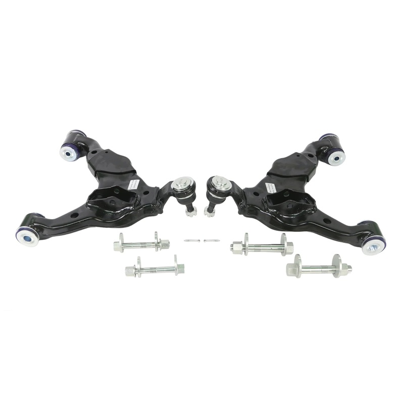 2003-09 Toyota 4Runner & 2007-09 FJ Cruiser & 2003-09 Lexus GX470 SuperPro Front 4x4 Complete Lower Control Arm Kit - Double Offset | TRC482