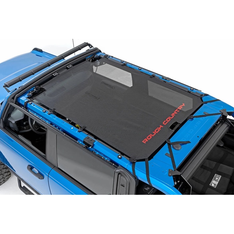 2021+ Ford Bronco 4-Door Rough Country Mesh Bikini Top Plus, Black