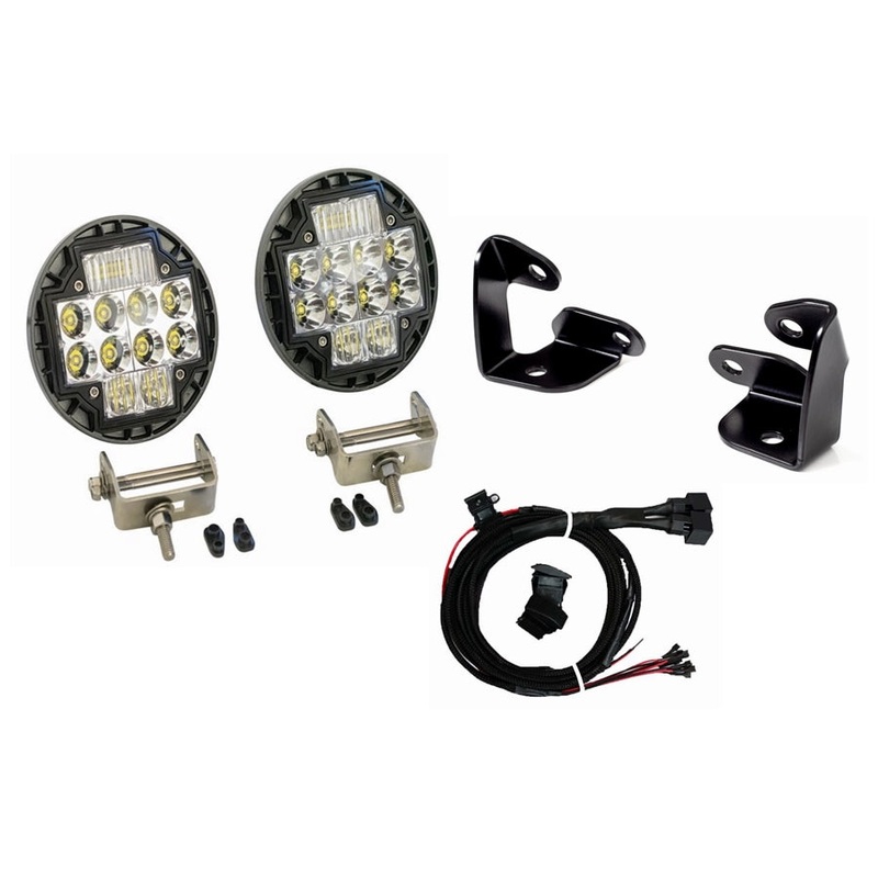 Jeep Wrangler JK Grimm Offroad A-Pillar Mount w/ Nacho TM512 Lights Kit